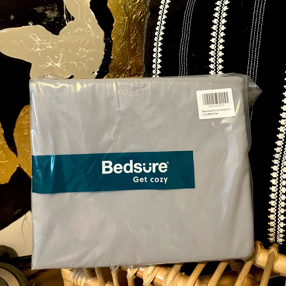 NWT GREY TWIN SIZE DUVET COVER